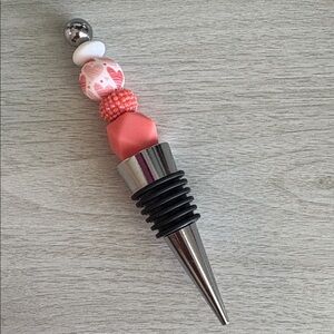 Pink and Silver Wine Bottle Stopper